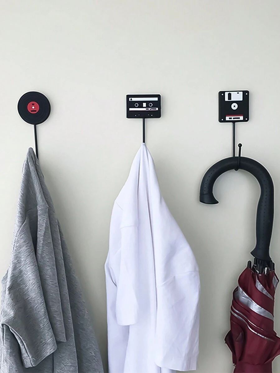 1st vintage dörrkrokar för hörlurar, skivor/band/skivor stil spikfria krokar för kontorsskåp, arbetsrum, e-sportrum - Multifärgad - Visa 1