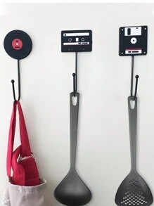 1st vintage dörrkrokar för hörlurar, skivor/band/skivor stil spikfria krokar för kontorsskåp, arbetsrum, e-sportrum - Multifärgad - Visa 6