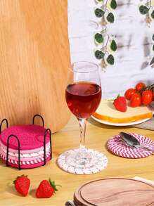 4 Stücke/Set zufällige Farben rosa süße Untersetzer für Getränke, saugfähiges Set, Untersetzer für Kaffeetisch, Untersetzer für Schreibtisch, Haushaltsgegenstände für neues Zuhause