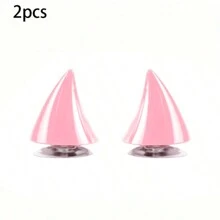 2件装摩托车头盔魔鬼角装饰塑料橡胶小牛角带吸盘电动车头盔装饰随机粘贴通用形状和颜色随机发货 - 彩色 - 查看 15