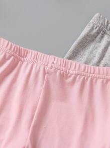 3pcs/Set Girls Basic Rabbit Print Leggings, Stylish & Minimalist, Suitable For All Seasons - Multicolor - View 4