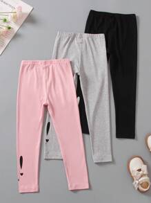 3pcs/Set Girls Basic Rabbit Print Leggings, Stylish & Minimalist, Suitable For All Seasons - Multicolor - View 7