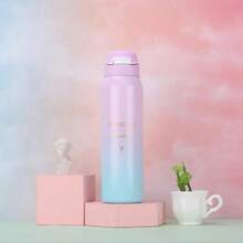 Bottle With Straw Stainless Steel Lock Lid System 500 ML - Nhiều màu - Xem 8