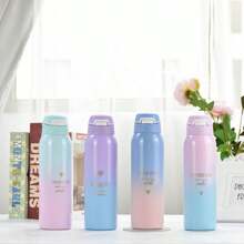 Bottle With Straw Stainless Steel Lock Lid System 500 ML - Nhiều màu - Xem 1