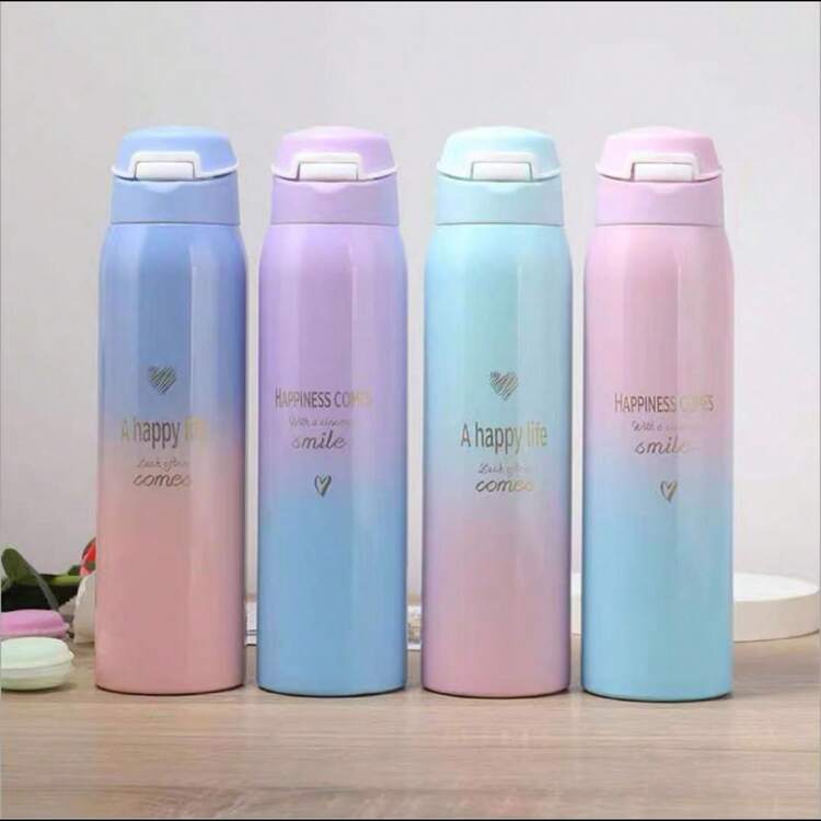 Bottle With Straw Stainless Steel Lock Lid System 500 ML - 彩色 - 查看 4