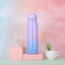 Bottle With Straw Stainless Steel Lock Lid System 500 ML - Nhiều màu - Xem 9