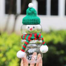 Botellas de jugo de Navidad, tarros con forma de muñeco de nieve Botellas de agua reutilizables de plástico, jarras de caramelos, botellas de leche, recipientes transparentes para hacer jugo, beber Botellas vacías con mini bufandas para fiestas de Navidad, leche, té, bebidas 500ml Decoraciones de Navidad, Regalos de Navidad, Papel de regalo de Navidad, Artículos para fiestas de Navidad, Bolsas de regalo de Navidad, Etiquetas de Navidad - Multicolor - Ver 6