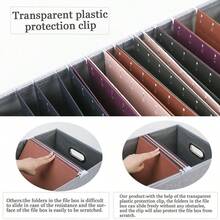 File Organizer Box,Filing Box With Lid,File Box For Letter/Legal File Folder Storage, Portable Hanging File Box For Office/Decor/Home,1 Pack,Black-Box Only - Grey - View 2