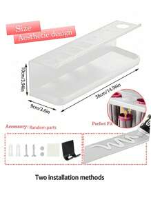 Soporte para secador de pelo y rizador, sin necesidad de perforar, perchero para herramientas de peinado, organizador de secador de baño, material de aluminio espacial, 1 pieza de accesorios de baño - Blanco - Ver 5