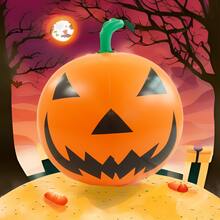 23cm Halloween Pumpkin Shaped Ball, Unique Landscape Decor For Yard, Park, Made Of PVC - Orange Color - View 6