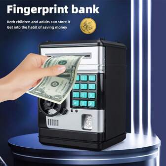 Christmas Decoration Fingerprint ATM Bank Box: Secure Savings With Voice Prompt And Automatic Roll - Perfect For, Or Christmas Gifts