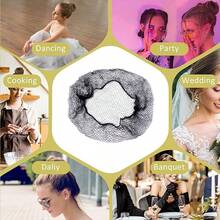 2/3pcs Elastic Invisible Hair Nets, Suitable For Food Service, Ballet Buns, Sleeping - Black - View 7