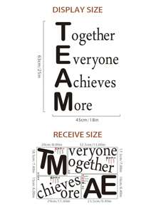 Office Wall Decals Classroom Inspirational Wall Decor Motivational Quotes Stickers Together Everyone Achieves More 25×18In - Black - View 3