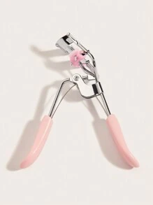 1 件粉色不锈钢睫毛夹带硅胶垫，专业美容工具，5 秒轻松卷曲睫毛，便携