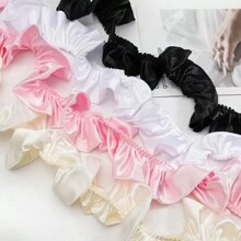 Glass Satin Ruffle Trim Supplies, Glossy Dress Skirt Pleat, Dress Cuff Garment Fabric,  Frill Trim, Sofa Pillow, Pet Apparel, Floral Decor - Multicolor - View 10