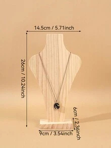 Wooden Flower Vase Necklace Display Stand, Collarbone Chain Jewelry Display Rack, Necklace Neck Model Showcase Prop - Wood Color - View 4