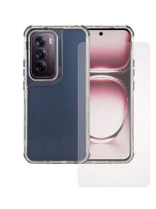 360 3 In 1 Heavy Duty Metal Color Case For Oppo Reno 12 5g Rainbow + Hydrogel Mica - 藏蓝色 - 查看 1