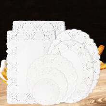 100pcs, White Paper Doilies, Disposable Paper Lace Doilies For Food Decorative Doilies Placemats For Table Wedding Birthday Cakes Desserts Food Decoration - Assorted Sizes (Round Rectangle Oval Heart) Air Fryer Kitchen Air Fryer Liners Air Fryer Paper Airfryer Air Frier - White - View 2