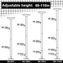 Adjustable Height Reinforced Rotating Dance Fitness Pole - Silver - View 2
