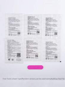 Sanrio 24入組長款芭蕾Y2K可愛閃爍紫色星星圖案和甜美日系風格的3D星星鑲嵌裝飾全覆蓋式假指甲套裝，適用於女性和女孩 Press On指甲用品 - 彩色 - 查看 8