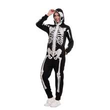 SYNCFUN Skeleton Pajama Jumpsuit For Adult Women Costume, Trick Or Treat, Themed Party