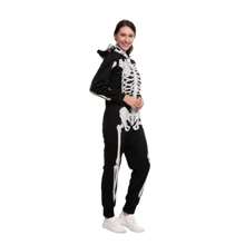 SYNCFUN Skeleton Pajama Jumpsuit For Adult Women Costume, Trick Or Treat, Themed Party
