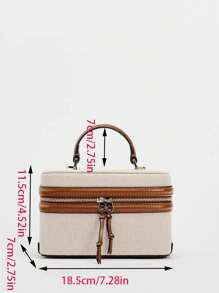 Fashionable Small Square Box Bag, Handbags, Shoulder Bags, Crossbody Bags, Suitable For Banquets, Office Workers, Middle School, High School, University, Bag For Women Elegant - Brown - View 7
