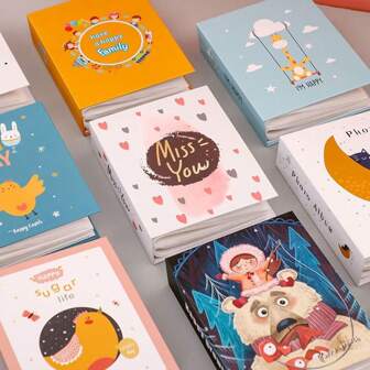 1 Pc 4R 100pcs Photo Album Memorial Book Cartoon Insert Recall Cute Good Time Child Gift Cute Cartoon Photo Albums
