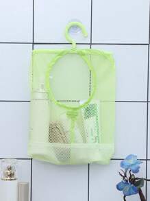 1 pièce/set Organisateur suspendu en maille pour salle de bain, sac en maille monté au mur en plastique, sac de rangement pour salle de bain