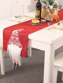 1 件亚麻圣诞桌旗 - 独特的老鲁道夫图案、保护性桌布、节日餐桌装饰、家居装饰、圣诞快乐主题、礼物创意、节日氛围营造者 - 彩色 - 查看 8