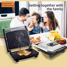 SONIFER 2000W Elektrogrill mit hoher Leistung, Edelstahlpfanne mit 9 Temperaturstufen, schnelle Erhitzung, isolierter Griff, Aufbewahrungsverriegelung, Ölvorratsbehälter, für Grillen von Steaks, Gemüse, Fleischbällchen, BBQ, Sandwiches
