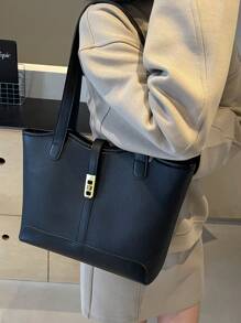 女士休闲拼接拉链单肩包大容量日常使用手提包