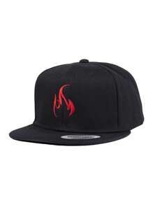 1pc Men's Outdoor Flame Design Snapback Cap,Sports Hip-Hop Cap, Baseball Game Fits,Basketball,Fall Fits,Sports Style,90's Outfit,Bright Colors,Adjustable Outdoor Sun Protection Casual Cap For Travels, Parties And Beach,Ideal For Gifts Halloween - Solid Color - View 2