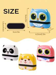 100pcs Name Stickers And 1pc Cartoon Name Stamp For Clothing Back To School Supplies For Kids, Waterproof Name Stamps Personalized And Business Use, Custom Name Stamp For Clothing, Handwritten Signature Stamp, Name Label, DIY Customized Cartoon Self Inking Name Seal Stamp - Blue - View 5