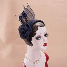 1 件装海军蓝女士正式场合婚礼教堂 Sinamay 头饰头带帽子 - 頭飾 - 查看 3