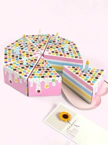 10/12/15/20/24pcs Cute Birthday Gift Box Candy Box With Hand Gift Box Triangle Cake Shape Birthday Party Creative Gift Box Party Company Gift Box, Small Business Supplies, Packaging Box, Wedding Decorations, Wedding - Multicolor - View 1