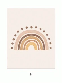 6 PCS Bohemian Canvas Print Alphabet Wall Art Painting Love Poster Rainbow Wall Picture Beige Canvas Painting Sunshine Art Poster Nursery Wall Decor Poster Kids Bedroom Wall Decoration No Frame