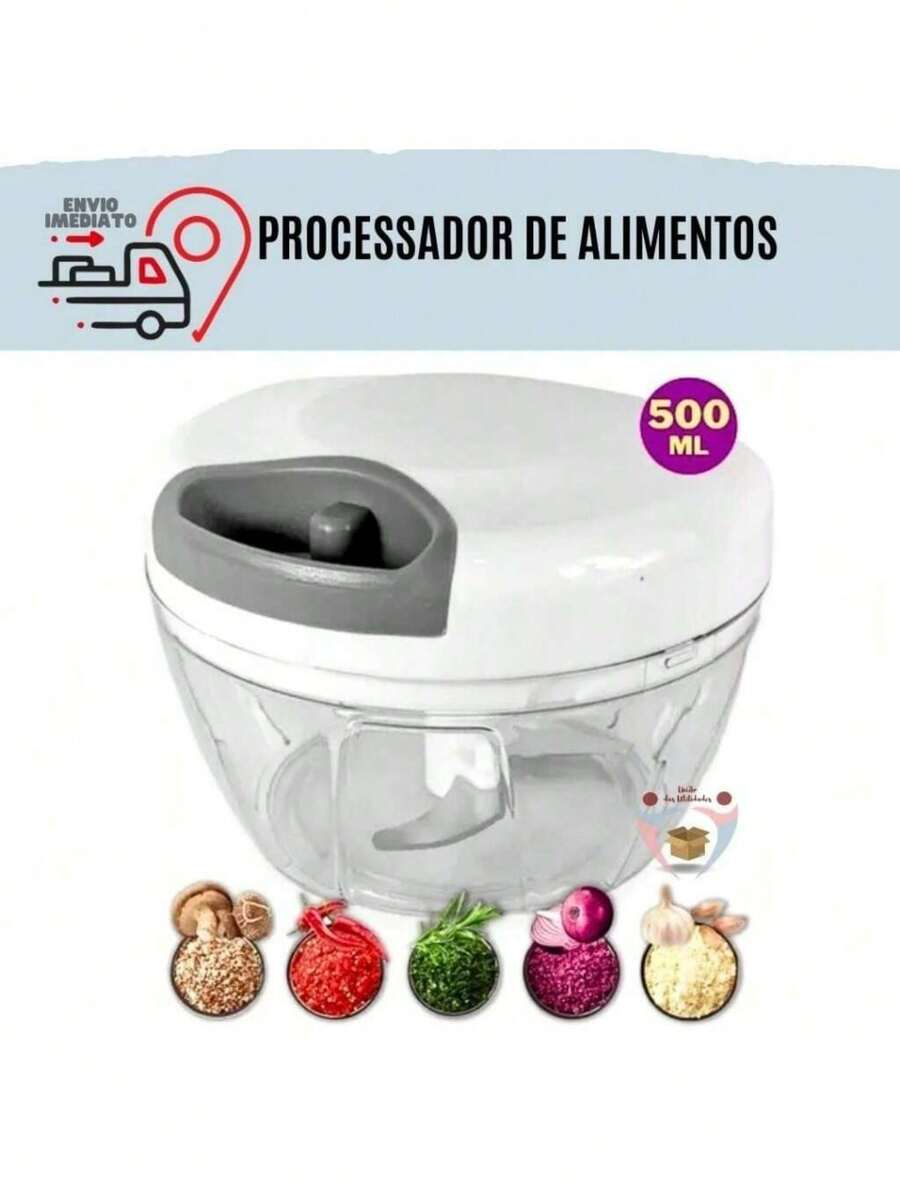 Manual Food Crusher Processor Multi Processor With 3 Stainless Steel Blades 500ml For Garlic For Seasoning - NHIỀU - Xem 1
