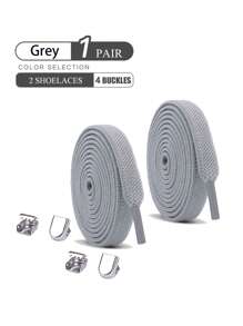 1pair Elastic No-Tie Shoelaces, Multiple Colors Available For Sneakers, Sports Shoes (Note: Actual Colors May Vary Slightly Due To Different Monitor Settings)