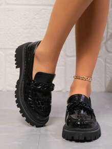 2024 Novos Sapatos Pequenos De Sola Grossa Estilo Britânico De Verão Para Mulheres, Mocassins De Plataforma Retro Da Moda Ins, Antiderrapantes