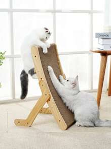 1 pieza Tabla rascadora de gato transformable, estructura de madera duradera Sillón y cama de descanso para gatos para uso en interiores - Albaricoque - Ver 2