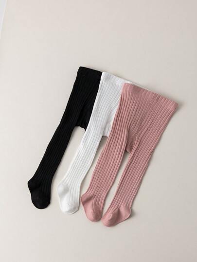 3 件/包 柔软、防臭、不起皱 垂直条纹婴儿紧身裤 适合所有季节