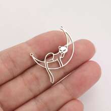 1入不鏽鋼動物吊墜，包括海馬、馬蹄鐵、狗、蝙蝠、龍和狐狸形狀，可DIY為項鍊或手鍊 - 動物系列 - 查看 39