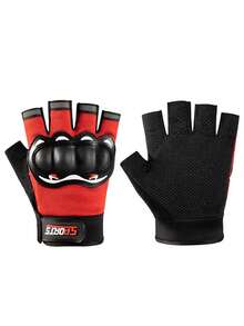 1pair Breathable Anti-Slip Touchscreen Protective Gloves For Cycling, Motorcycle, Outdoor Sports - Fingerless Sports Gloves - View 10