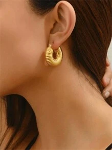 3pairs Fashion Stainless Steel Large & Jewelry For Women