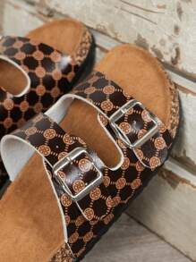 Bequeme modische Damensandalen - weich, leicht, mit Doppelschnalle, flacher Slip-On, atmungsaktives Design, geeignet für Strand und Alltag im Sommer