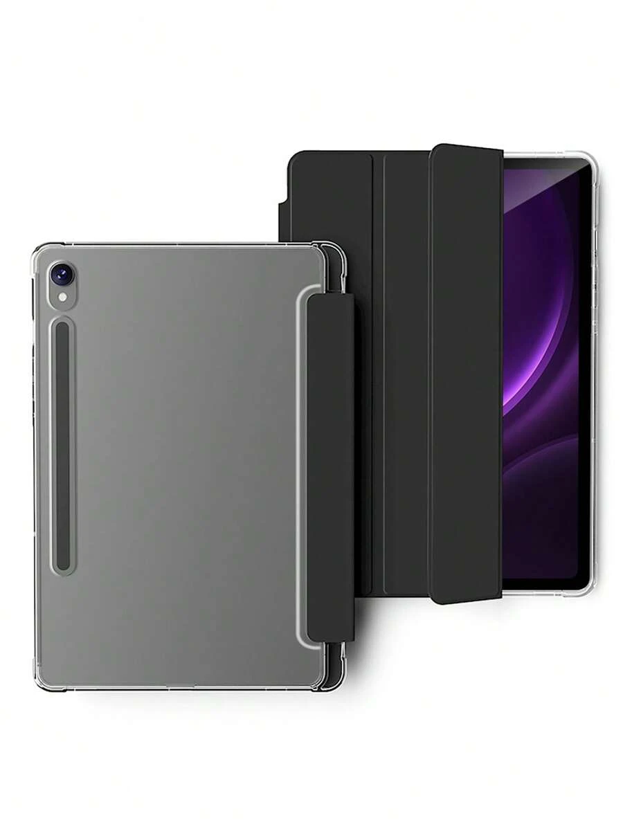 外壳适用于三星 Galaxy Tab S9 S8 S6 Lite 10.4 A8 10.5 S7 11 Plus Fe 12.4 14.6 平板电脑保护套，带铅笔架 - 黑色 - 查看 1