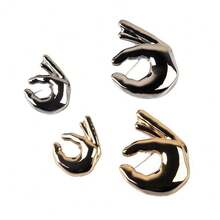 1pc Vintage OK Hand Sign Brooch, Couples Personalized Metal Polished Apparel Accessory - Multicolor - View 5