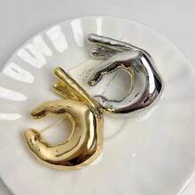 1pc Vintage OK Hand Sign Brooch, Couples Personalized Metal Polished Apparel Accessory - Multicolor - View 4