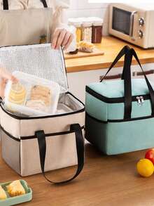 Torba termiczna Lunch Box Torebka Lunch Box Z Ryżem Folia Aluminiowa Zagęszczony Wodoodporny Lunch Box Torba Lunch Do Pracy, Torba Lunchowa Dla Studentów Lunchbox Lunch Bag Kobiety Szkoła Nauczyciel Kemping Powrót Do Szkoły Torba Chłodnicza Piknik Klasa Bento Kuchnia Izolowana Torba Lunchowa Podróż - Wielokolorowe - Zobacz 1
